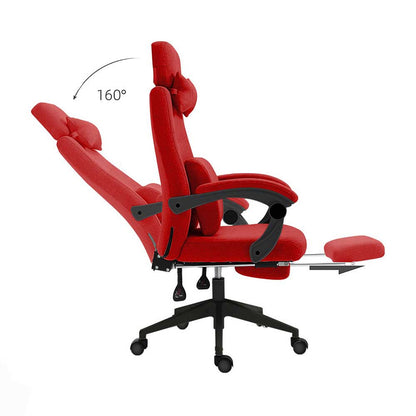 Krzesło biurowe obrotowe z zagłówkiem czerwony-2