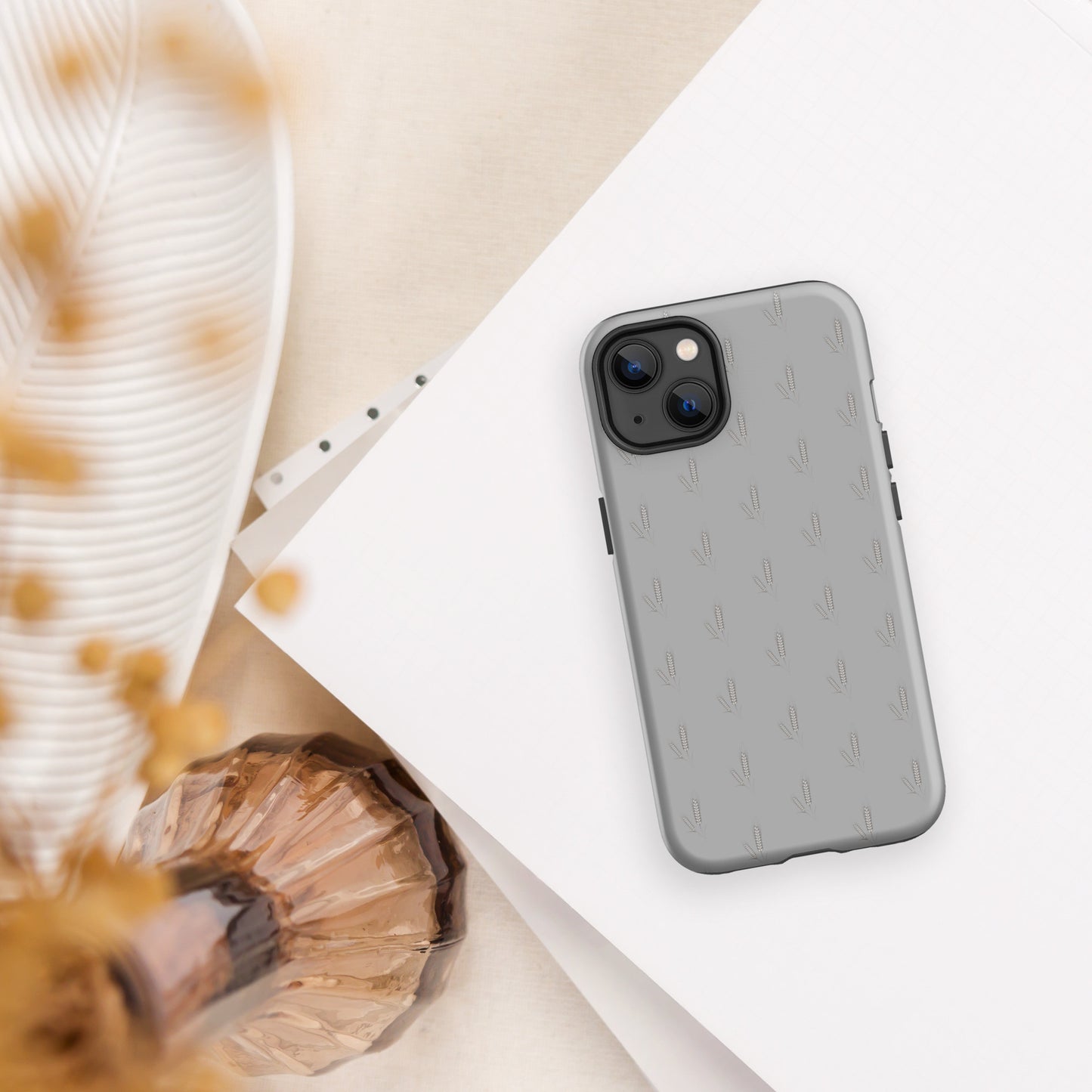Grano Pattern Tough Case for iPhone® - Grey-8