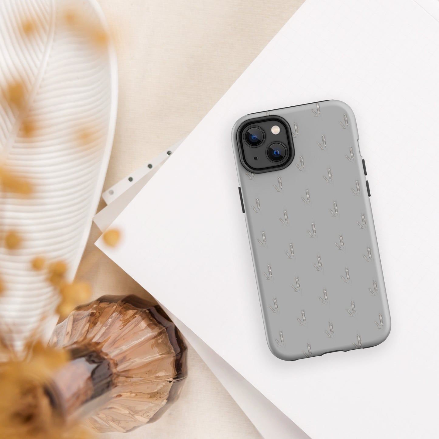 Grano Pattern Tough Case for iPhone® - Grey-12