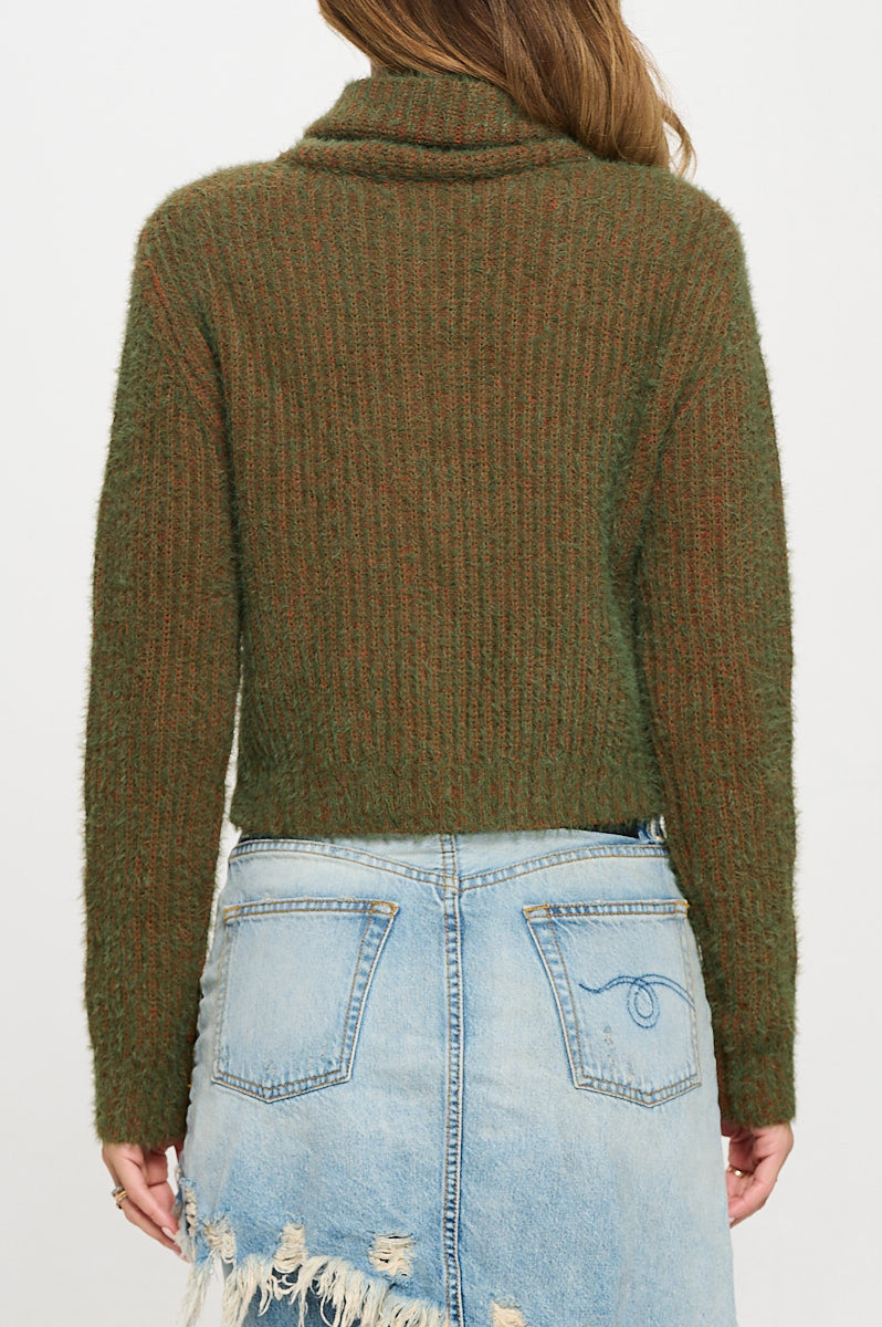 Knit Long Sleeve Collard Cardigan with Buttons-4
