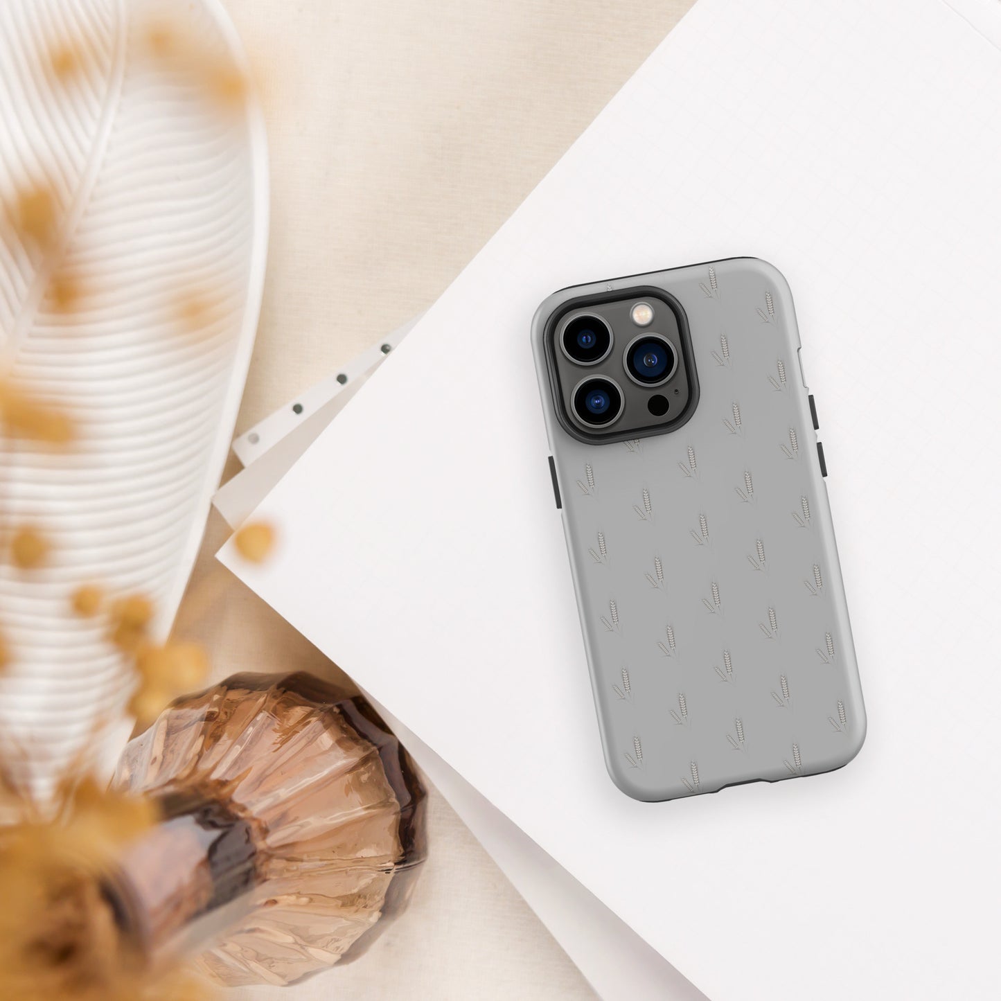 Grano Pattern Tough Case for iPhone® - Grey-9