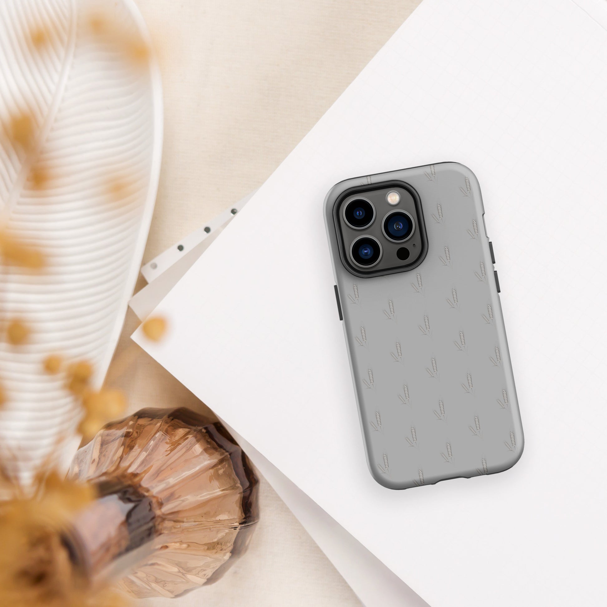Grano Pattern Tough Case for iPhone® - Grey-13
