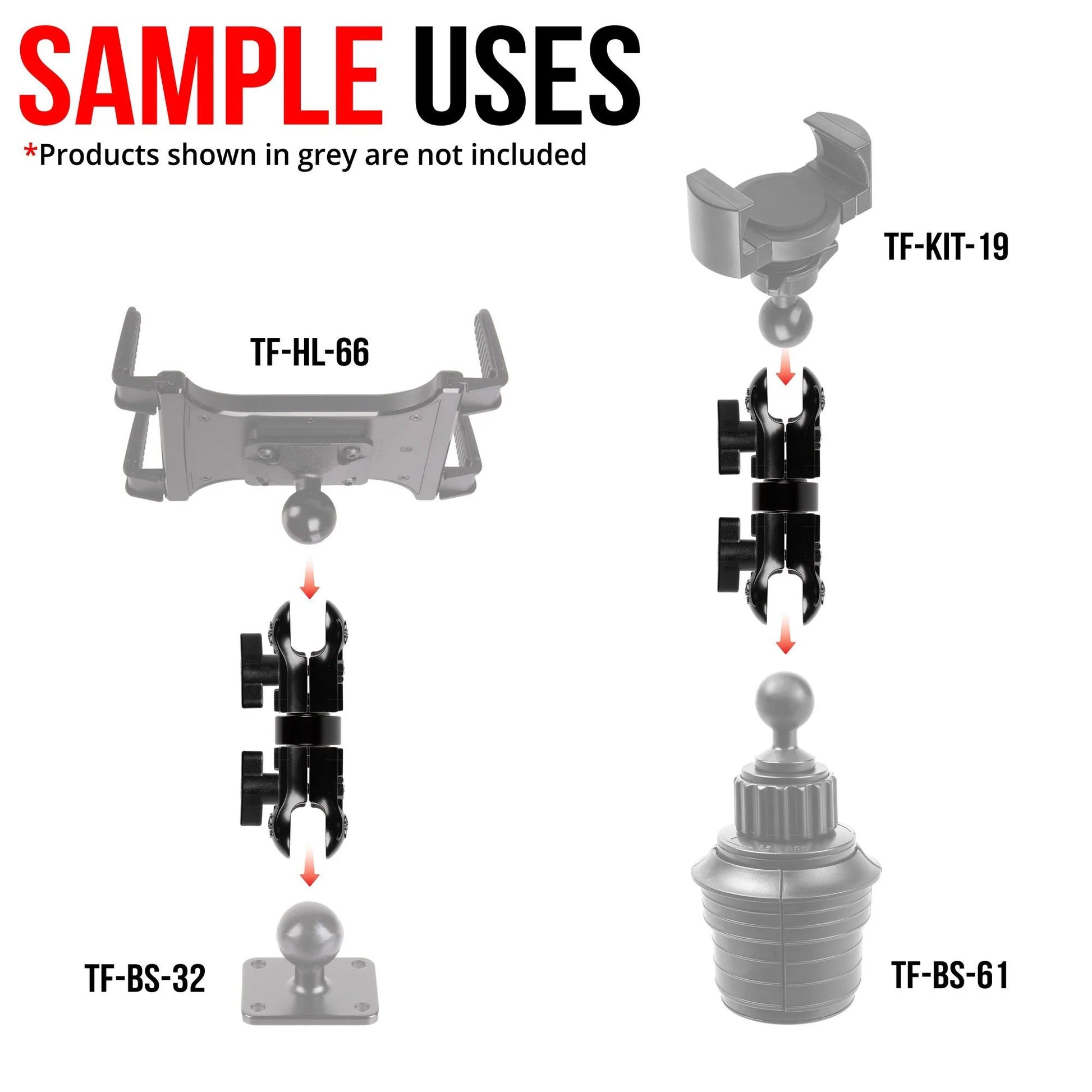 ARM | 4" LONG | IMPACT SERIES 26MM METAL BALL SYSTEM | ALSO FITS 1"/25MM/B-SIZED-1