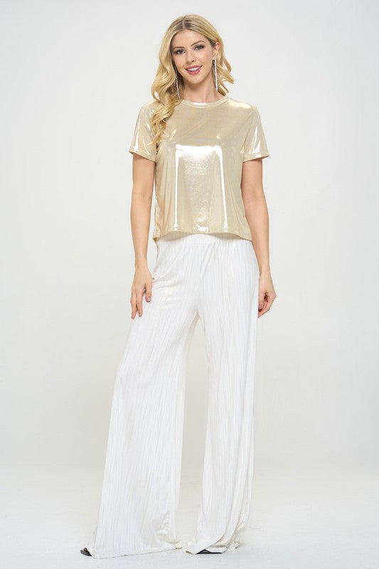 Metallic Short Sleeve Top-3