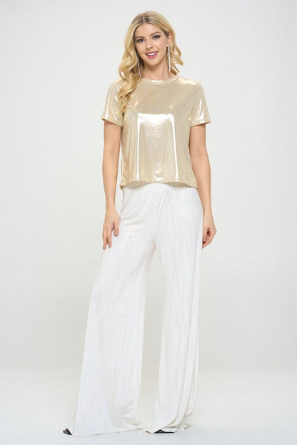 Metallic Short Sleeve Top-3