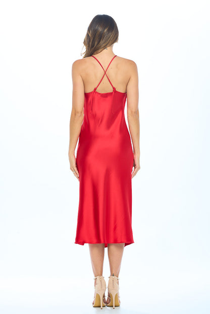 Satin Bias Slip Dress with Slit-4