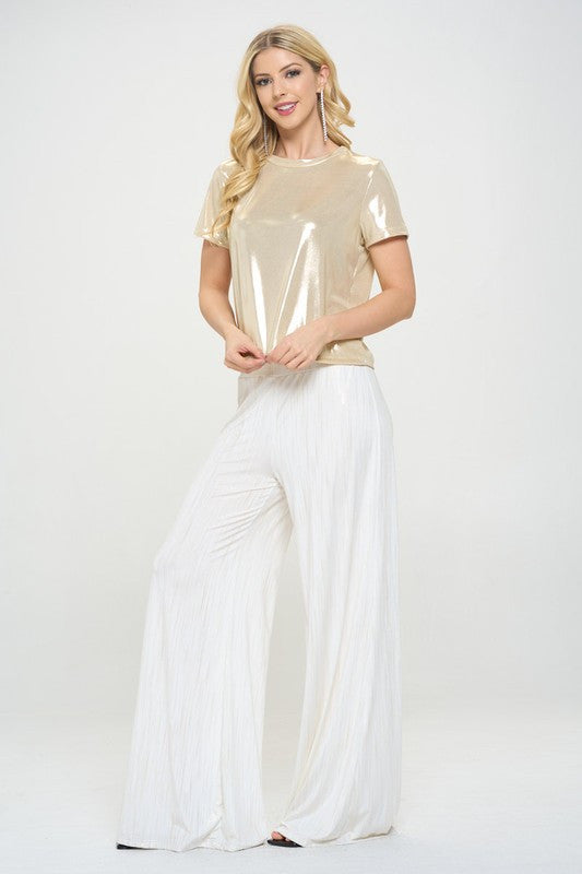 Metallic Short Sleeve Top-2