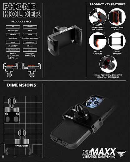 BLACK 20MAXX HIGH SPRING TENSION MOTORCYCLE CRADLE FOR IPHONE-1