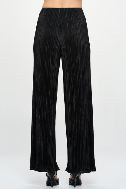 Vibrant Plisse Lined Straight Pants-1