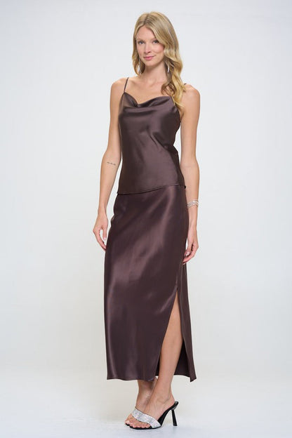 Solid Silky Satin Tank Top-3