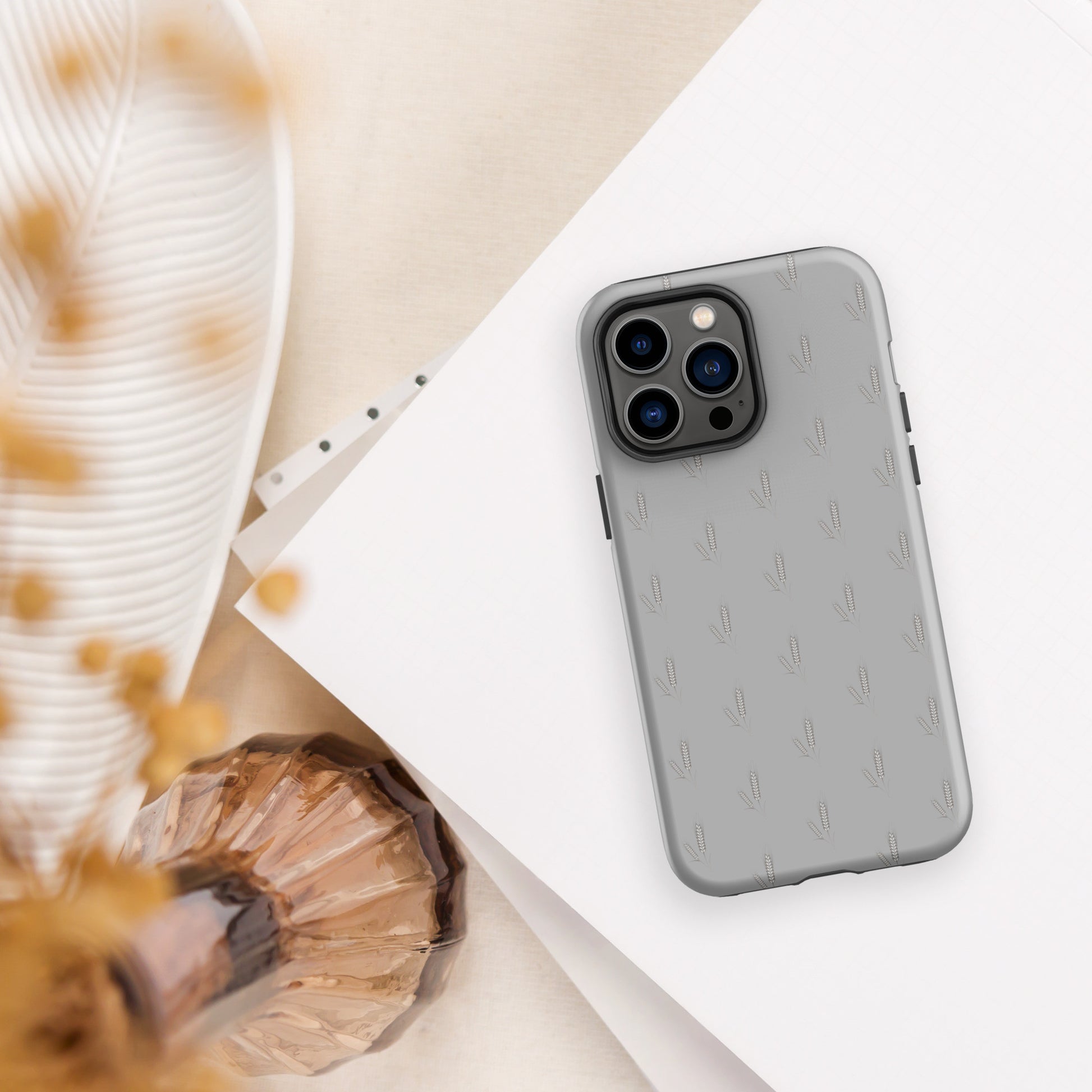 Grano Pattern Tough Case for iPhone® - Grey-14