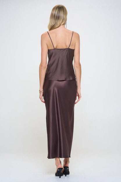 Solid Silky Satin Tank Top-4