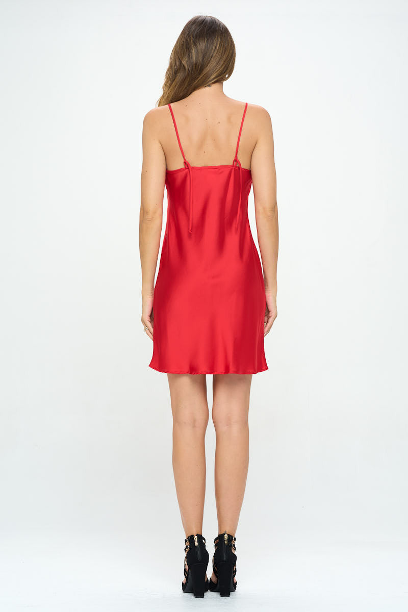 Solid Heavy Bias Cut Satin Slip Dress-4