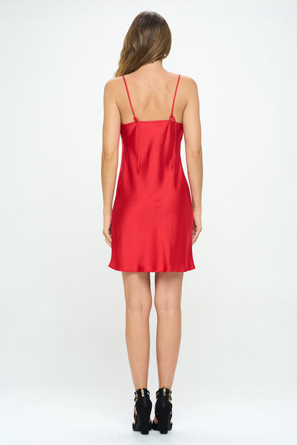 Solid Heavy Bias Cut Satin Slip Dress-4