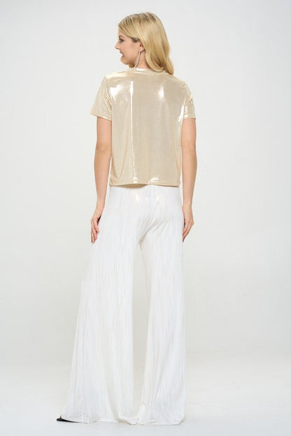 Metallic Short Sleeve Top-4
