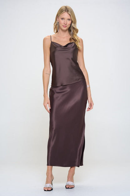 Solid Silky Satin Tank Top-1