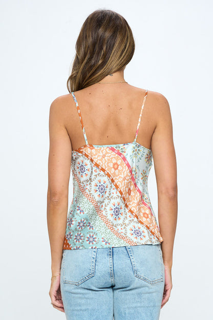 Print Cowl Neck Top-3