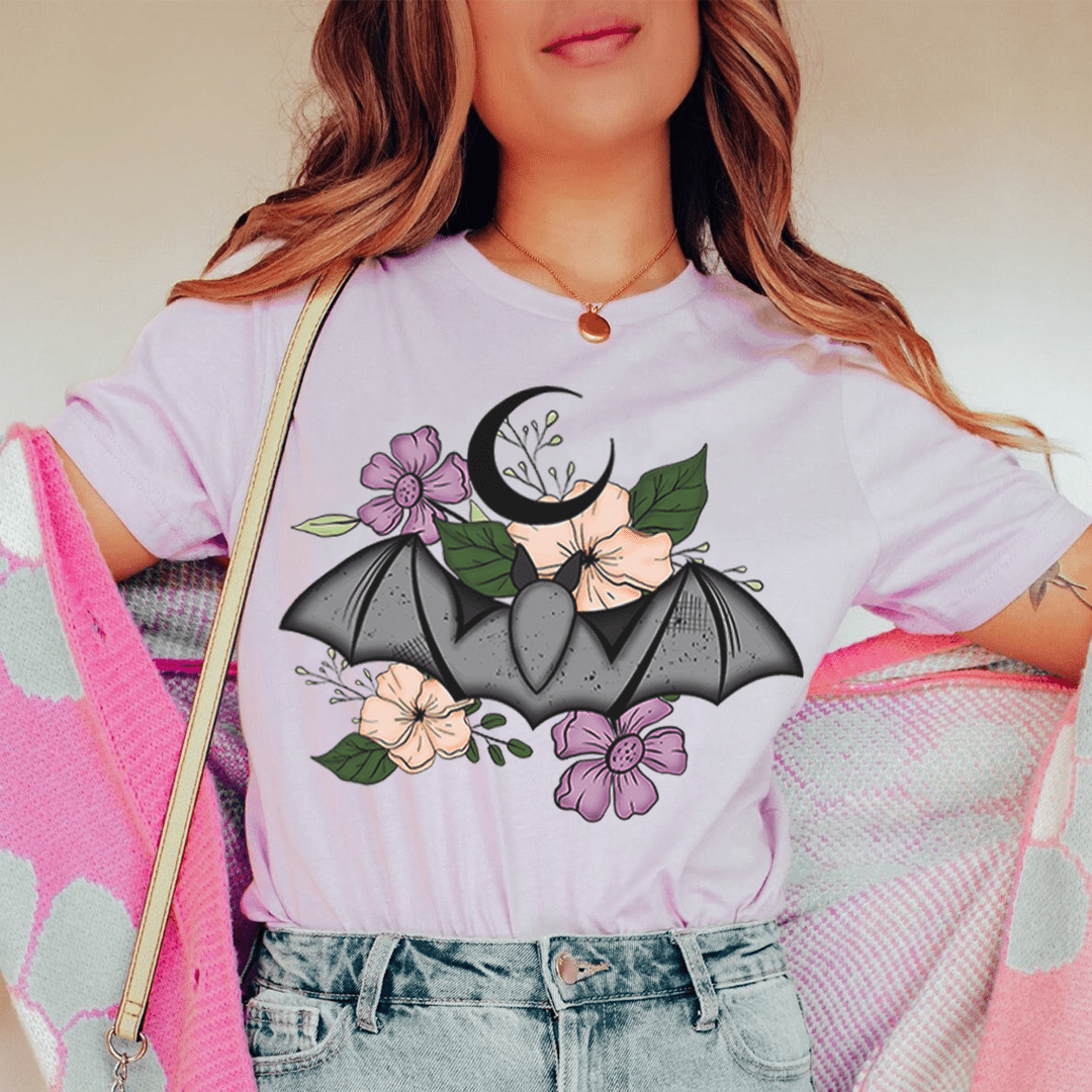 Floral Bat T-Shirt-0