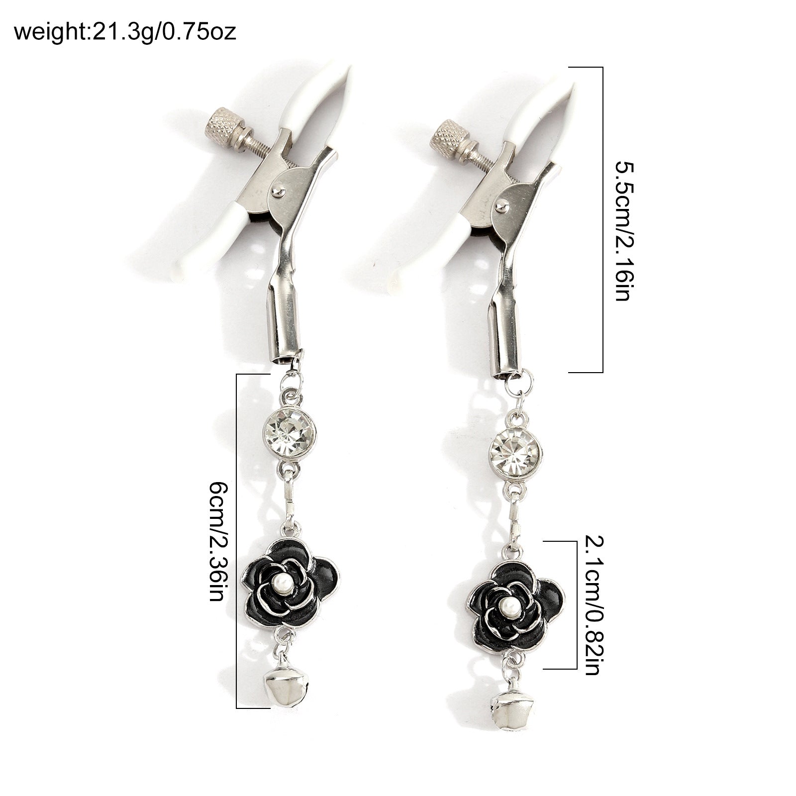 Floral Nipple Clamps with Bell Pendants-4