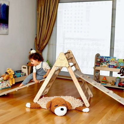 Foldable Climbing Triangle with 2 Ramps | Pikler Triangle for Kids-1