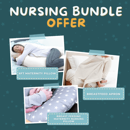 For Your Little One Nursing Bundle - Nursing Pillow / 6 ft Maternity Pillow / Breastfeeding Apron-0