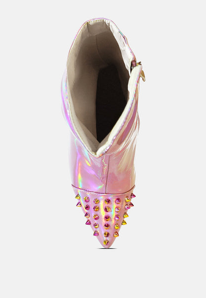 Forbidden Stud Stiletto Calf Boots-2