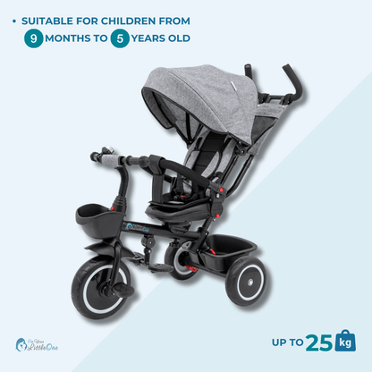 Foryourlittleone 6 in 1 Trike V3 - Grey (9 months - 5 years)-2