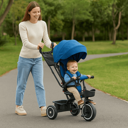 Foryourlittleone 6 in 1 Trike V3 - Blue (9 months - 5 years)-1