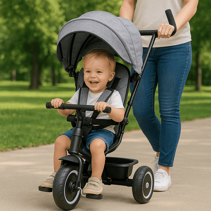 Foryourlittleone 6 in 1 Trike V3 - Grey (9 months - 5 years)-1