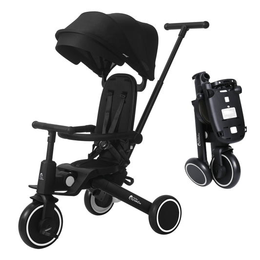 Foryourlittleone Xplor 6 in 1 Foldable Trike - Jet Black (10m-5y)-0