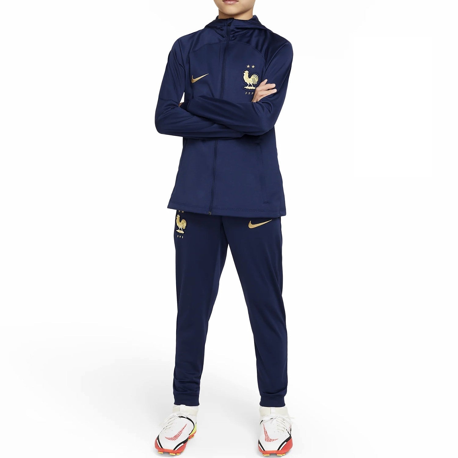 Kids - France hooded training presentation tracksuit 2022/23 - Nike-3