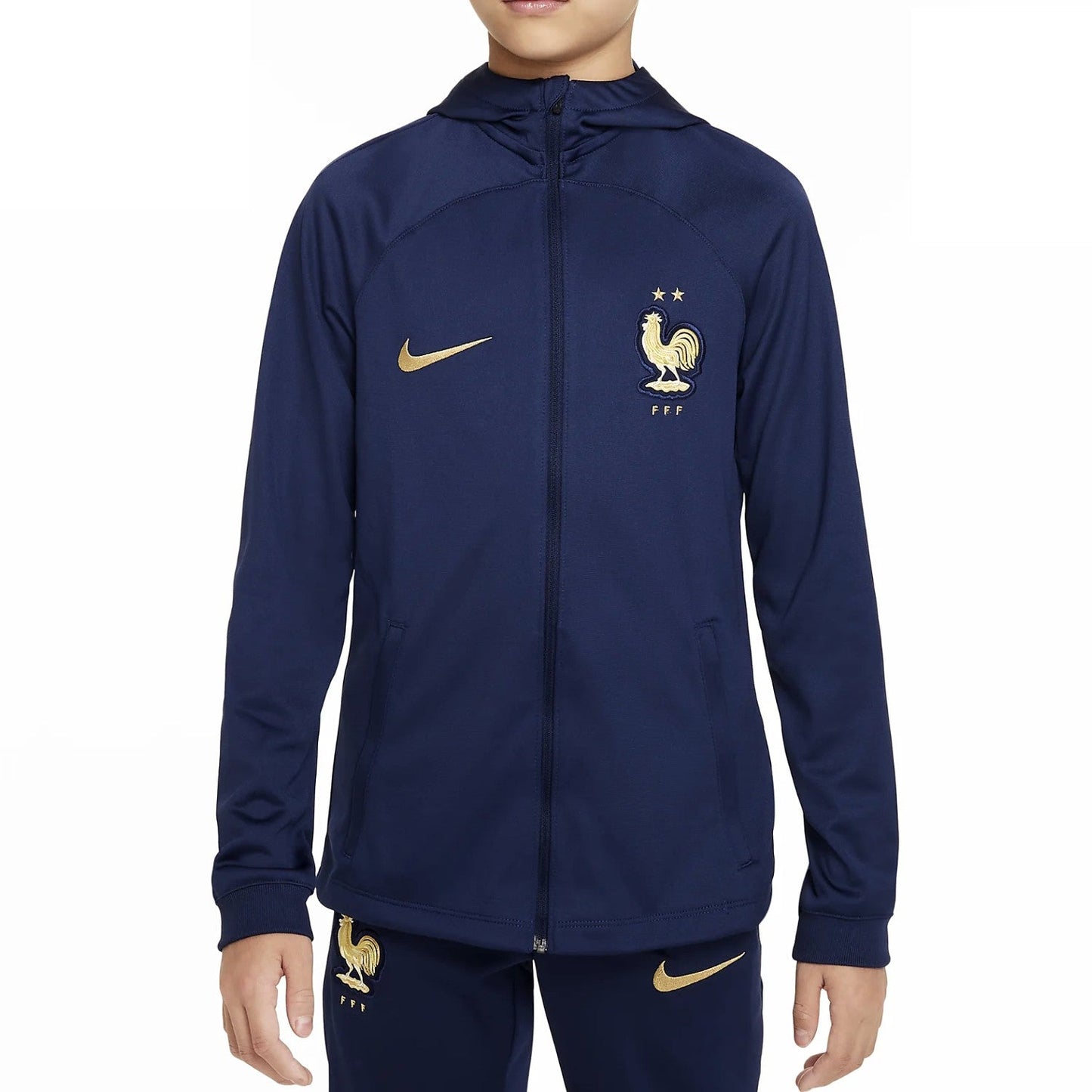 Kids - France hooded training presentation tracksuit 2022/23 - Nike-0