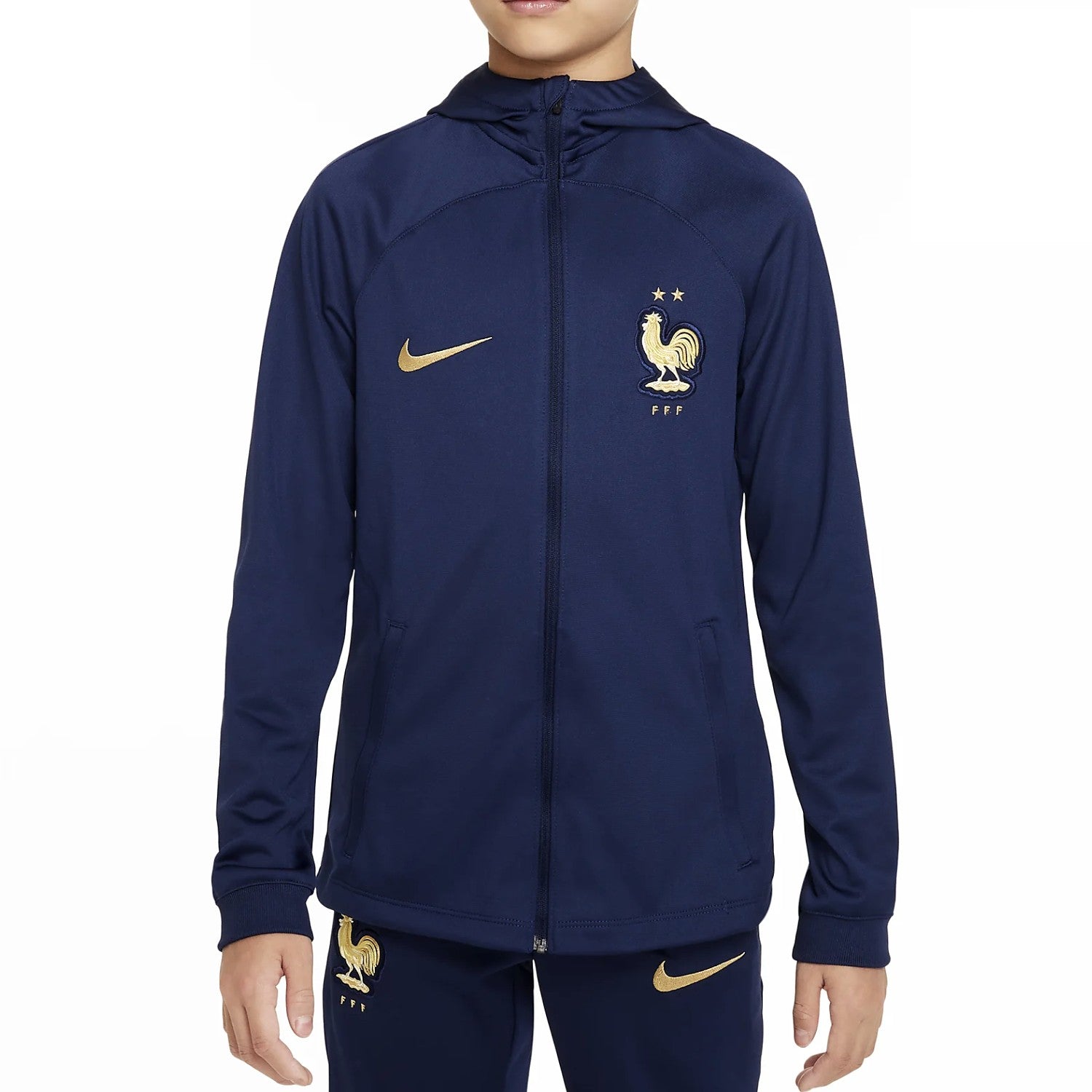 Kids - France hooded training presentation tracksuit 2022/23 - Nike-0