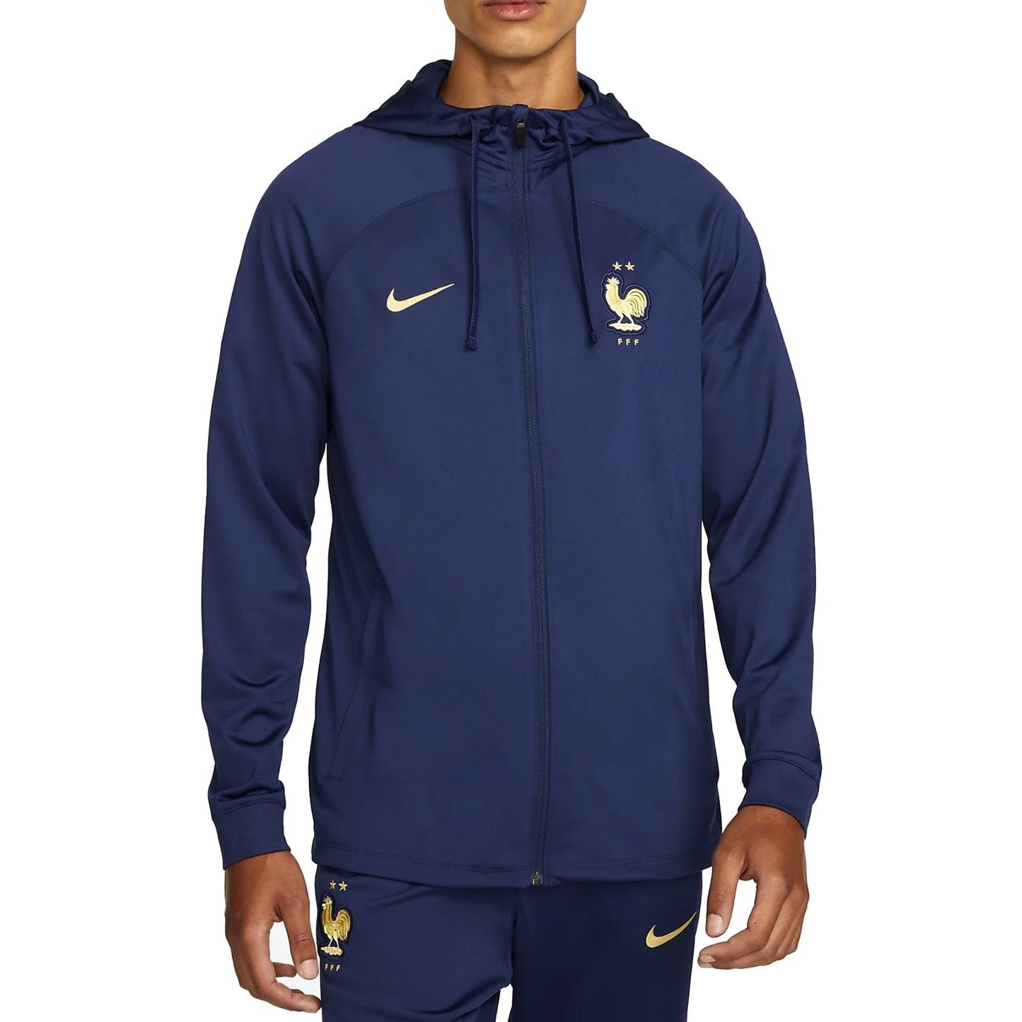 France navy hooded presentation Soccer tracksuit 2022/23 - Nike-0