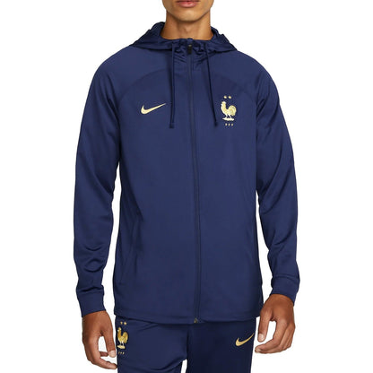 France navy hooded presentation Soccer tracksuit 2022/23 - Nike-0