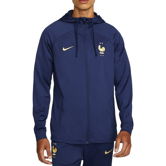 France navy hooded presentation Soccer tracksuit 2022/23 - Nike-0