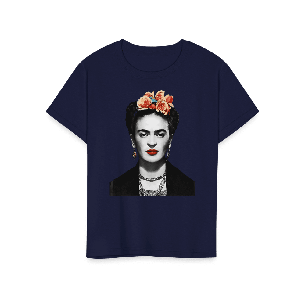 Frida Kahlo With Flowers Portrait Artwork T-Shirt-12
