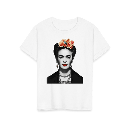 Frida Kahlo With Flowers Portrait Artwork T-Shirt-10