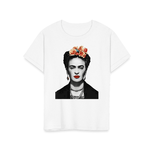 Frida Kahlo With Flowers Portrait Artwork T-Shirt-10