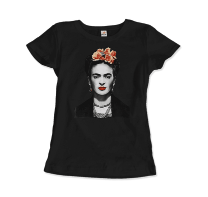 Frida Kahlo With Flowers Portrait Artwork T-Shirt-7