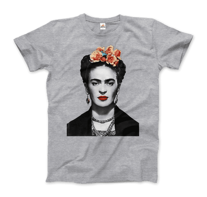 Frida Kahlo With Flowers Portrait Artwork T-Shirt-5
