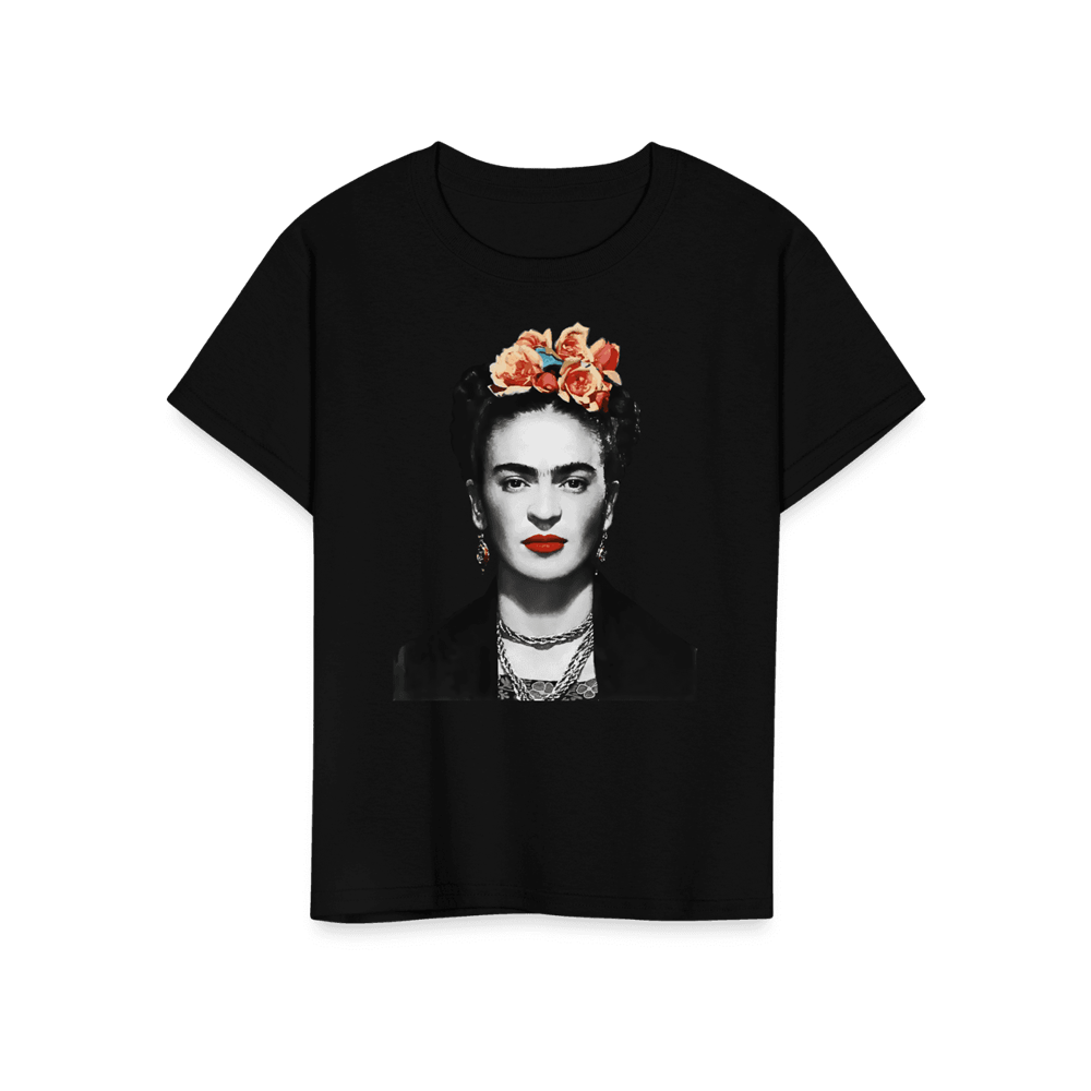 Frida Kahlo With Flowers Portrait Artwork T-Shirt-11