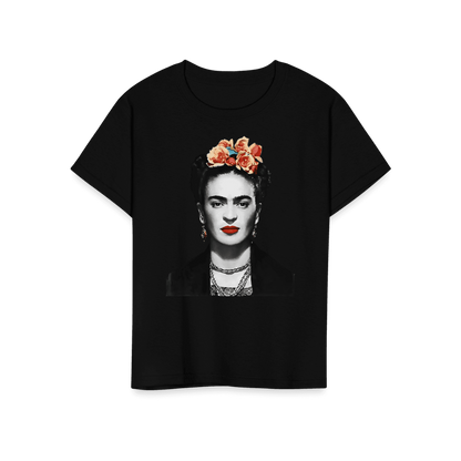 Frida Kahlo With Flowers Portrait Artwork T-Shirt-11