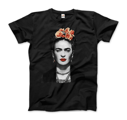 Frida Kahlo With Flowers Portrait Artwork T-Shirt-4