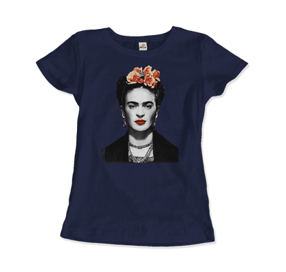 Frida Kahlo With Flowers Portrait Artwork T-Shirt-9