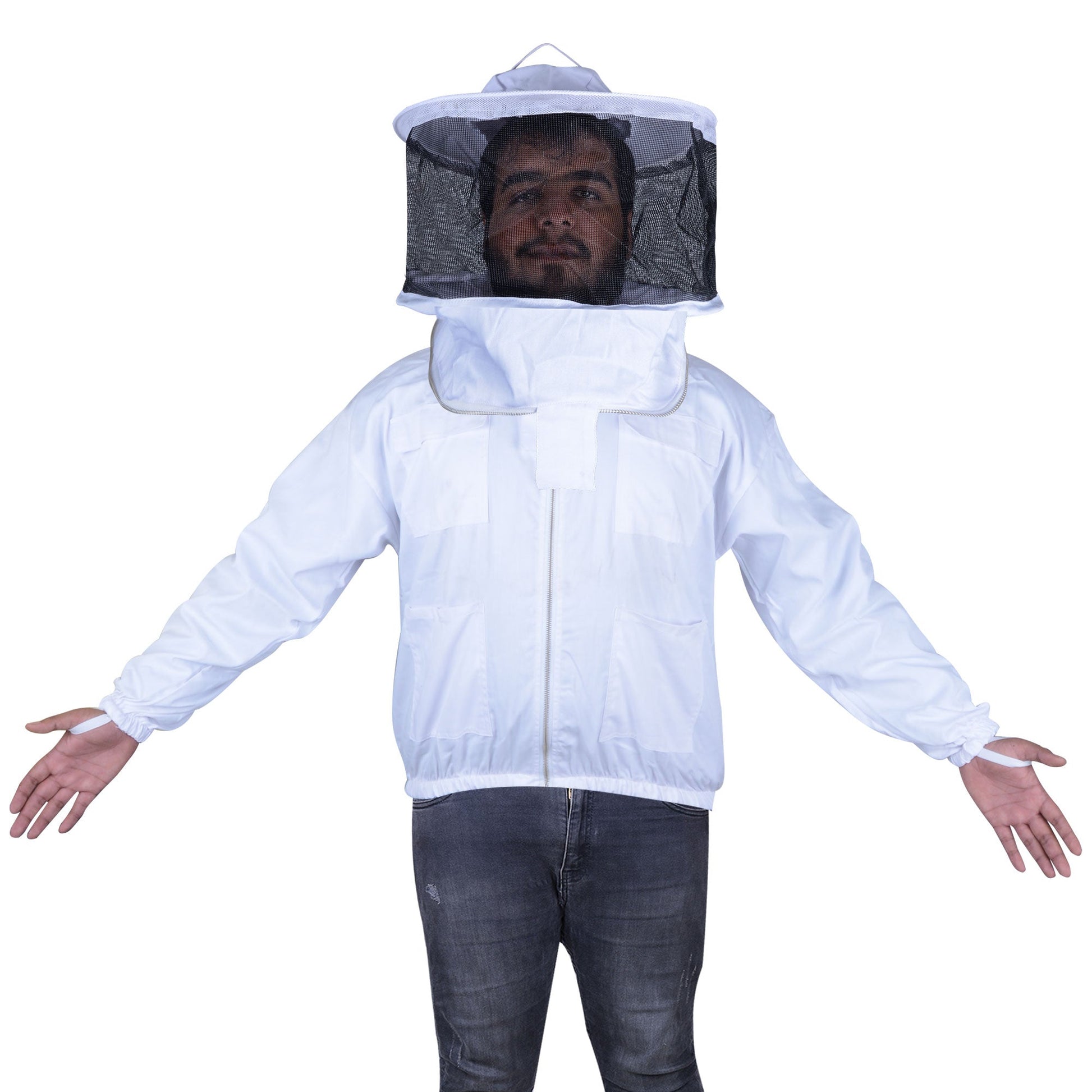 Beekeeping Bee Jacket Standard Cotton Jacket With Round Head Veil Protective Gear-0