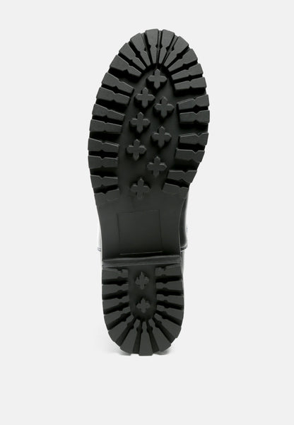 Frothy Buckled Ankle Boots With Croc Detail-1