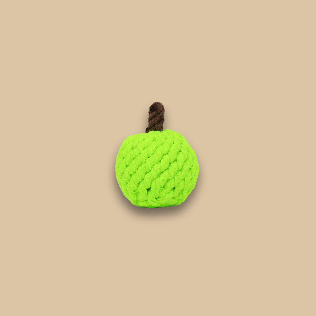 Handmade Green Apple Rope Toy-1