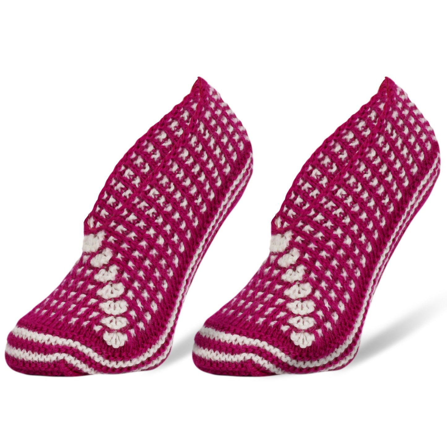 Crochet Hand Knit Slippers for Women Socks 1 Pair Shoe Size 5-7-4
