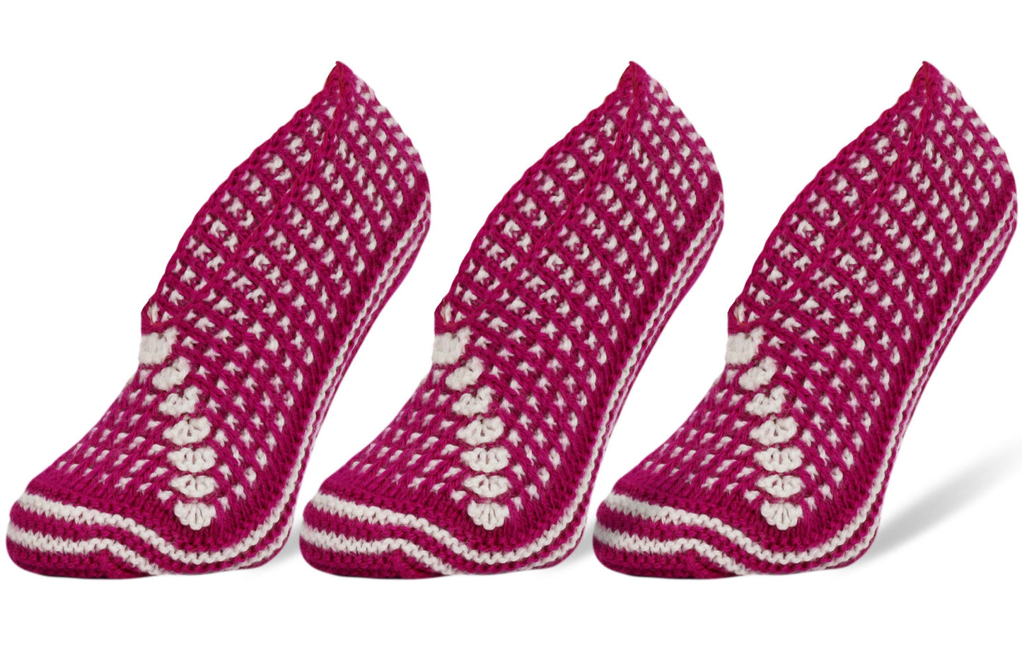 Crochet Slipper Socks for Women 3 Pairs Shoe Size 5-7-4